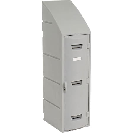 Remco Plastics Box Locker for Double Tier, Plastic, Sloped Top, 12X15X47, Gray 015101236001027